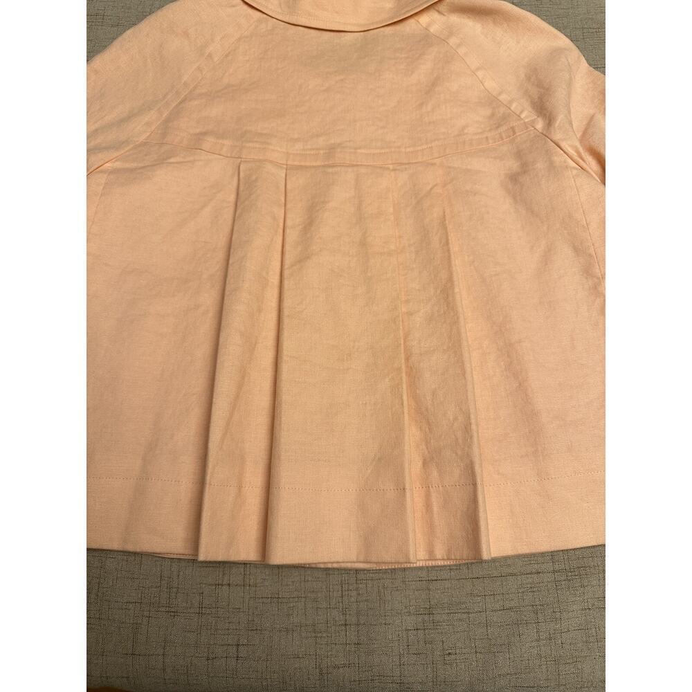 ANTONIO MELANI Bolero Jacket Womens Size 6 Linen Lined Pleated Cropped - Picture 10 of 12